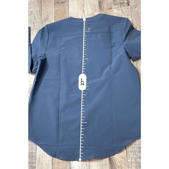 Vineyard Vines Performance Textured Tunic Top Blue XS Boho Chic Bohemian Blouse - Picture 7 of 10